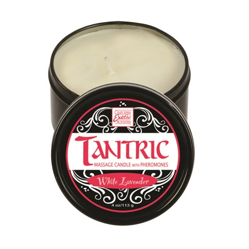 Tantric Soy Massage Candle With Pheromones White 4 Oz - Lavender SE2254101