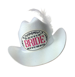 Gettin' Hitched Clip-on Cowgirl Bride Party Hat LG-NVC056