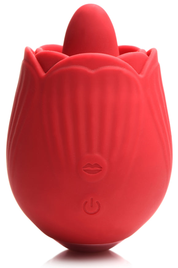 Bloomgasm - French Rose Licking and Vibrating  Stimulator - Red INM-AH037