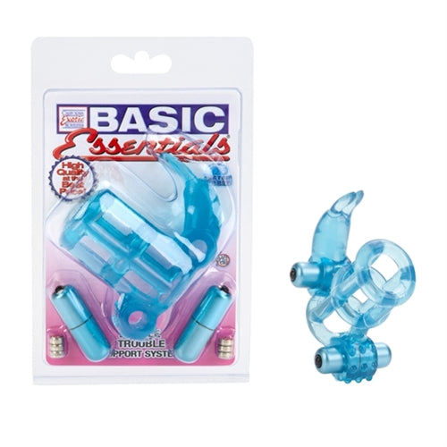 Basic Essential Double Trouble Vibrating Support System - Blue SE1739122