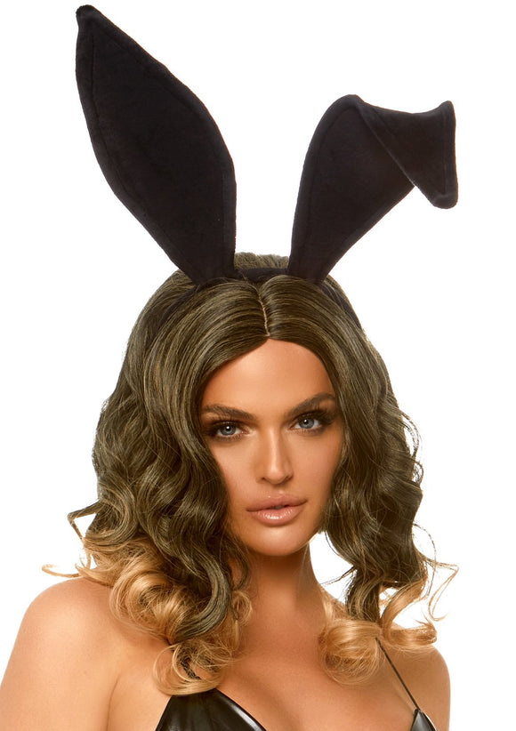 Bendable Velvet Bunny Rabbit Ear Headband - Black LA-A2868