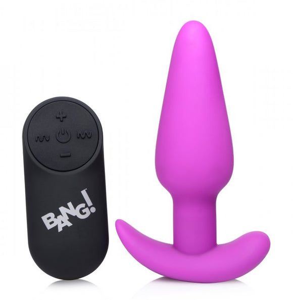 21x Silicone Butt Plug With Remote - Purple BNG-AG563-PUR