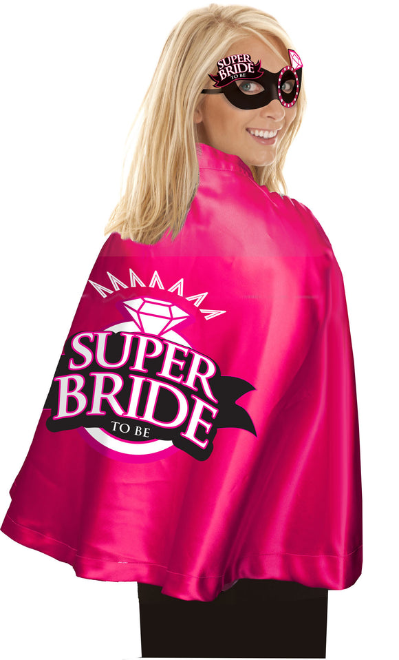 Super Bride Cape and Mask - Hot Pink/black LG-NVC059