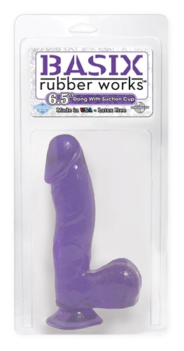 Basix Rubber Works - 6.5 Inch Dong With Suction Cup - Purple PD4220-12
