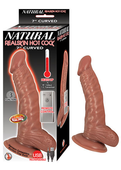 Natural Realskin Hot Cock Curved 7 - Brown NW2891-2