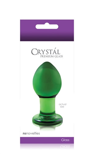 Crystal Premium Glass Plug - Medium - Clear Green NSN0701-28
