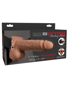 Fetish Fantasy Series 7 Hollow Rechargeable Strap-on With Remote - Tan PD3391-22
