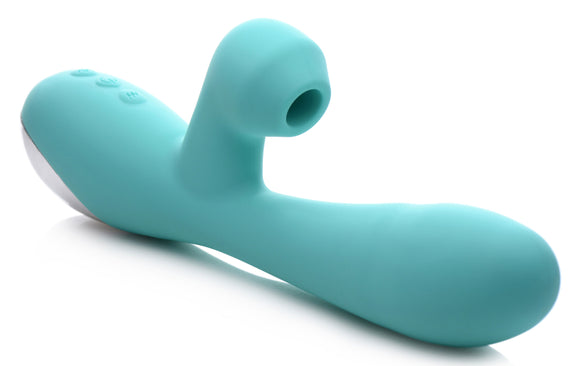 Shegasm 5 Star 7x Suction Come- Hither Silicone  Rabbit - Teal INM-AG649-TEAL