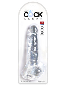 King Cock Clear 8 Cock With Balls PD5756-20