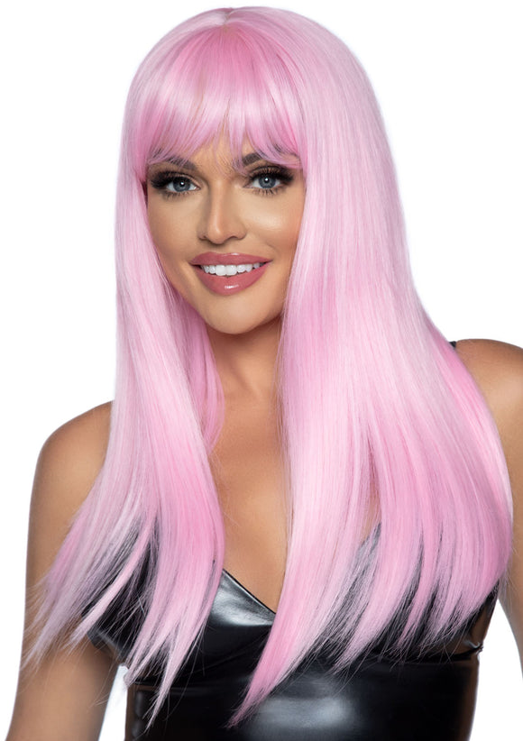 24 Inch Long Straight Bang Wig Pink LA-A2881PK