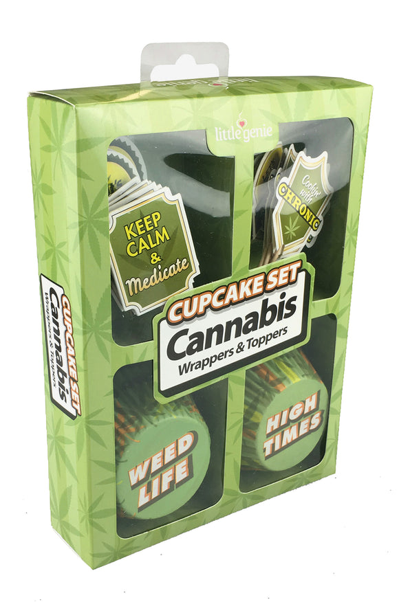 Cupcake Set - Cannabis Wrappers & Toppers LG-NV056
