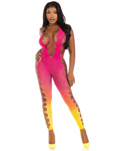 Ombre Footless Bodystocking - One Size - Sunset LA-89323SUNSOS