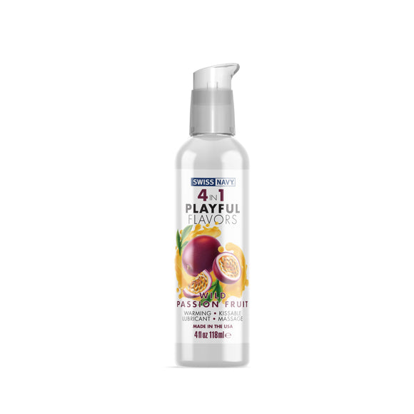 Swiss Navy 4-in-1 Playful Flavors - Wild Passion  Fruit - 4 Fl. Oz. MD-SN4N1FWPF4