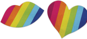 Nipplicious - Rainbow Nipple Pasties - Hearts and Lips HTP3338