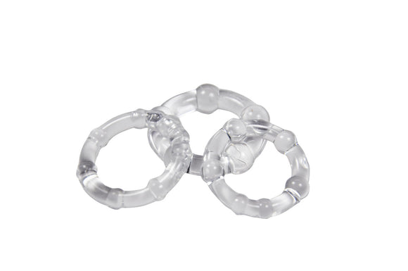 Cockring Combo Beaded - Clear WTC63831