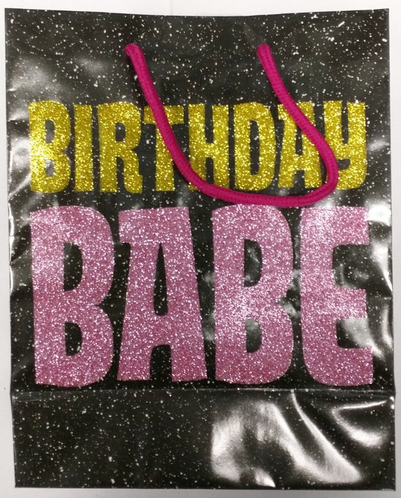 Birthday Babe Glitter Embellished Gift Bag K-GBG509