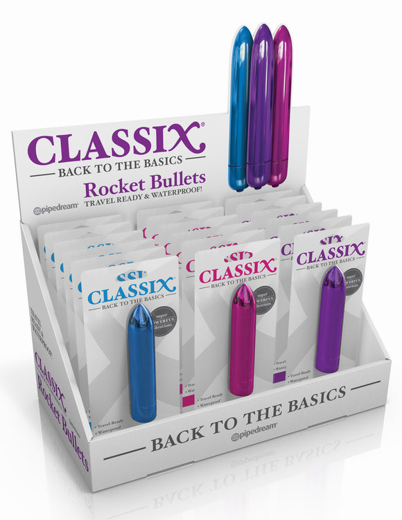 Classix Rocket Bullet Display of 18 - Assorted Colors PD1961-99