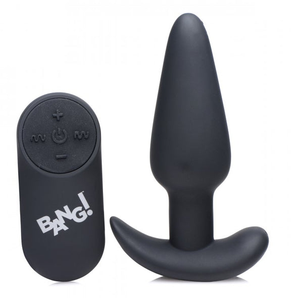 21x Silicone Butt Plug With Remote - Black BNG-AG563-BLK