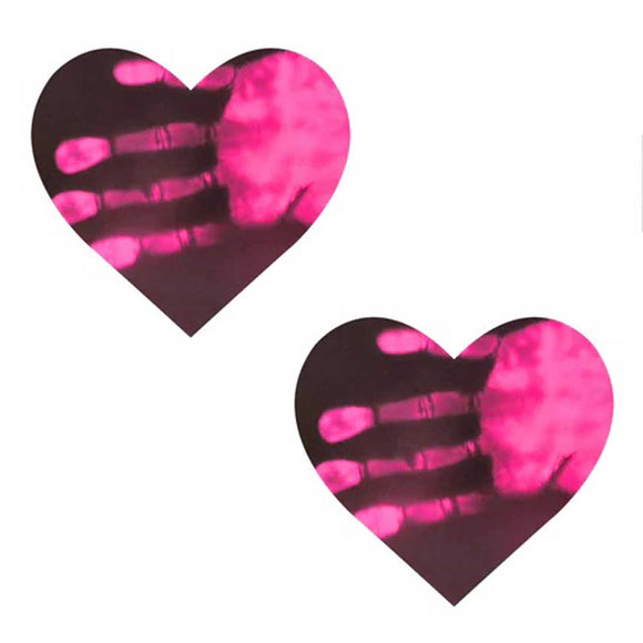 Neon Pinky Tink Temperature Reactive Heart Nipple Cover Pasties NN-HRPI-HRT-NS