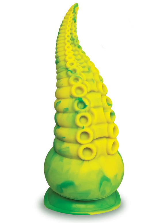 Alien Nation Octopod Silicone Rechargeable  Vibrating Creature Dildo - Yellow and Green IC1354