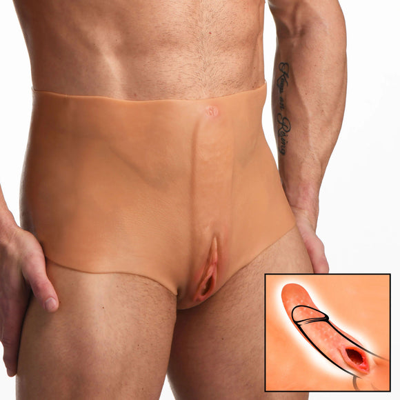 Pussy Panties Silicone Vagina Plus Ass Panties - Medium MS-AH213-M