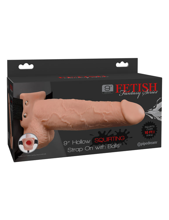 Fetish Fantasy Series 9 Hollow Squirting Strap-on With Balls - Flesh PD3398-21
