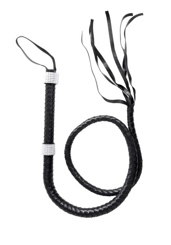 Rhinestone Handle Whip - Black LA-2626