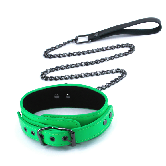 Electra Play Things - Collar and Leash - Green NSN-1310-18