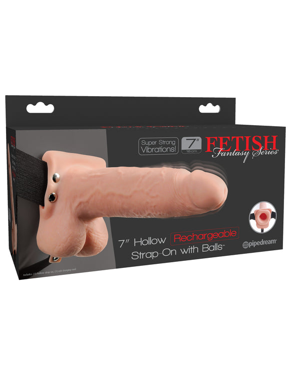 Fetish Fantasy Series 7 Hollow Rechargeable Strap-on With Balls - Flesh PD3391-21