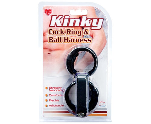 Tlc Kinky Cock Ring and Ball Harness - Neoprene TS1006017