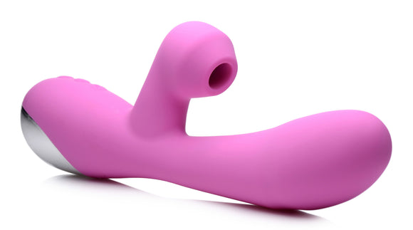 Shegasm 5 Star 7x Suction Come- Hither Silicone  Rabbit - Pink INM-AG649-PINK