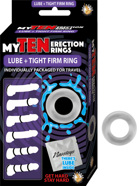 My Ten Erection Rings Lube + Tight Firm Ring -  Clear NW2695