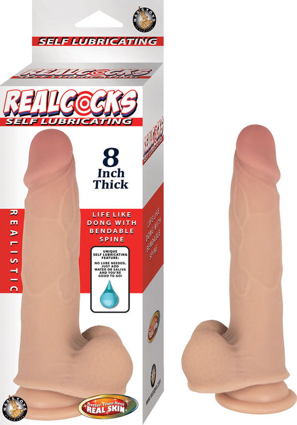 Realcocks Self Lubricating 8 Inch Thick - White NW2936