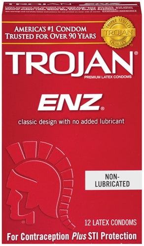 Trojan Enz Non-Lubricated Condoms - 12 Pack TJ90752