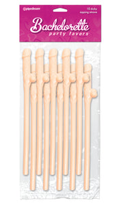 Bachelorette Party Favors - Dicky Sipping Straws - Light - 10 Piece PD6203-01