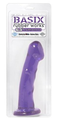 Basix Rubber Works - 6.5 Inch Dong With Suction Cup - Purple PD4208-12