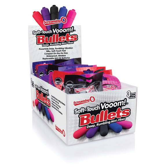 Soft-Touch Vooom! Bullets - 20 Count Pop Box Display - Assorted Colors STV-110D