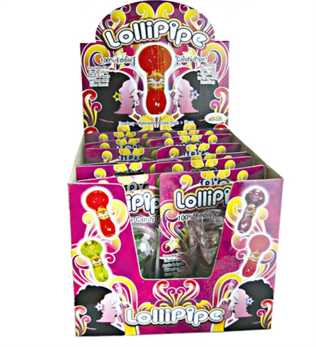 Lollipipes Edible Candy Pipe Assorted Flavors Display 12 Pieces HTP2445D