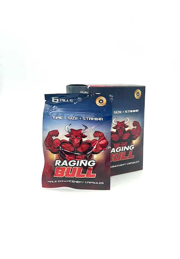 Raging Bull Male Enhancement - 6 Ct Pills Per  Sleeve - 24 Sleeve - Display CG-RBB2
