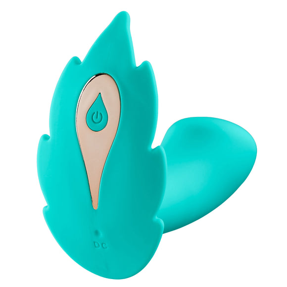 Partner Panty Leaf Vibrator With Remote Control -  Teal WTC942