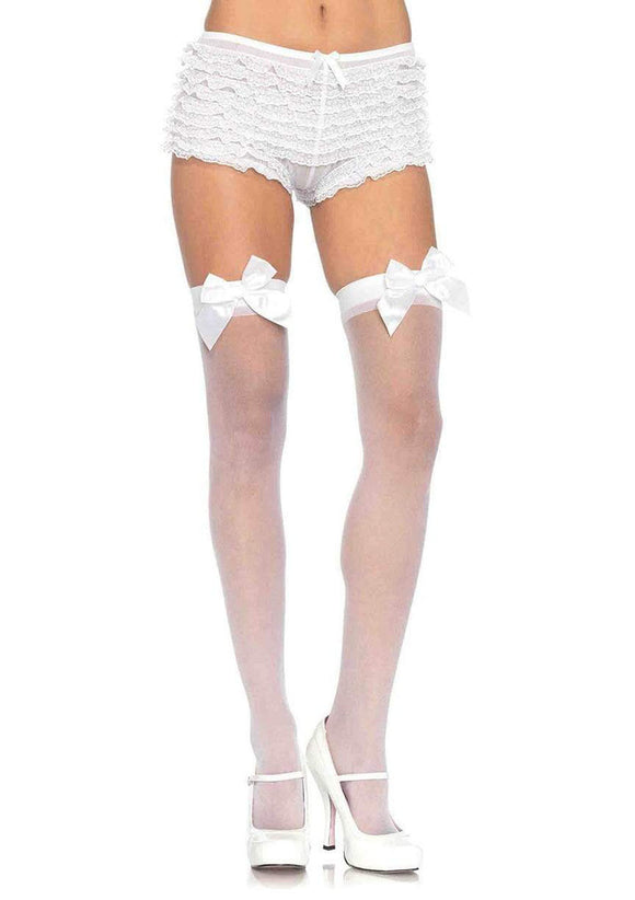 Sheer Thigh Highs - One Size - White LA-1911WHT