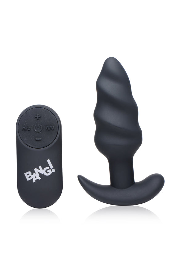 21x Silicone Swirl Plug With Remote -Black BNG-AG564-BLK