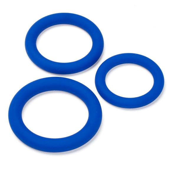 Pro Sensual Silicone Cock Ring 3 Pack - Blue WTC85214