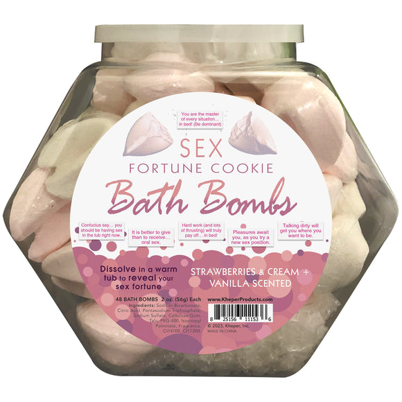 Sex Fortune Cookie Bath Bomb Fishbowl Display of  48 Units - Strawberry Cream and Vanilla KG-BGR33FB