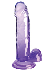 King Cock Clear 7 Inch With Balls - Purple PD5754-12
