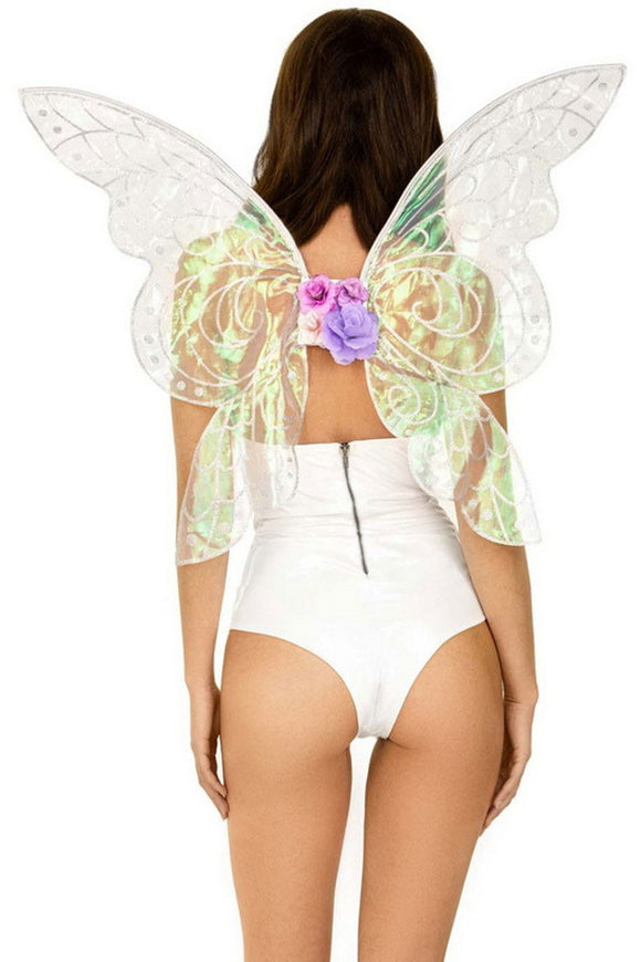 Iridescent Glitter Fairy Wings - One Size - Multicolor LA-A1089MUL