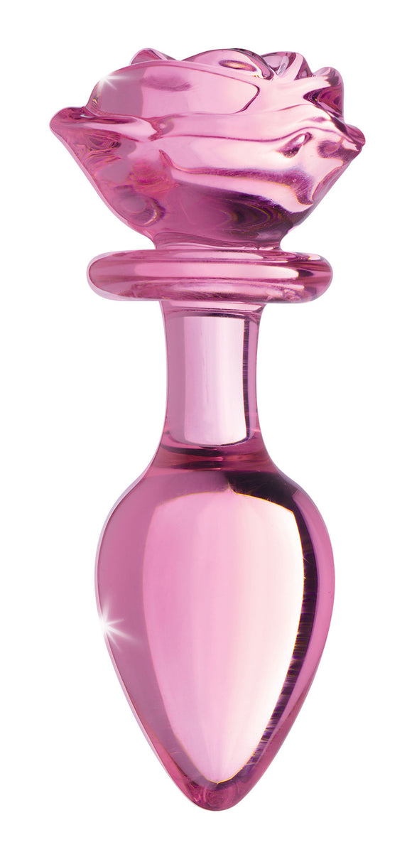Pink Rose Glass Anal Plug - Large BTYS-AG650-LRG