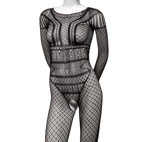 Scandal Full Length Lace Body Suit - One Size -  Black SE2711843