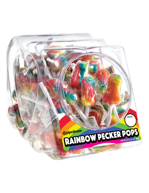 Rainbow Pecker Pops - 72 Count Fishbowl PD7431-99