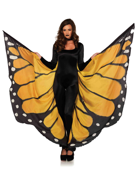 Festival Butterfly Wing Halter Cape - Orange/  - One Size - Black LA-A2782